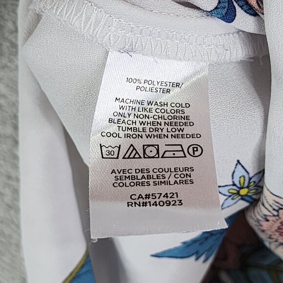 Women's Multicolored LOFT Floral Print Blouse Long Sleeve V Neck Size XSP - Picture 6 of 10